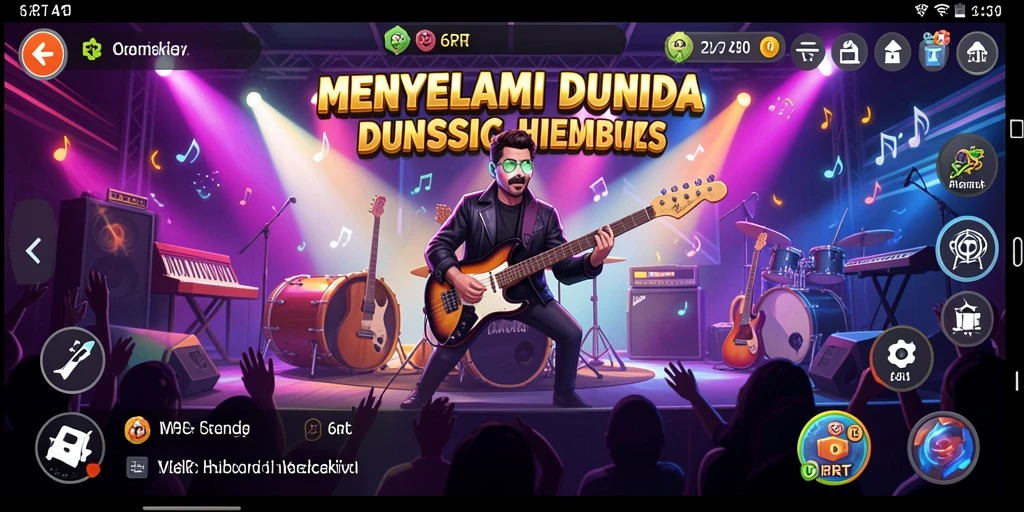 Tampilan gameplay menarik dengan lagu-lagu favorit.