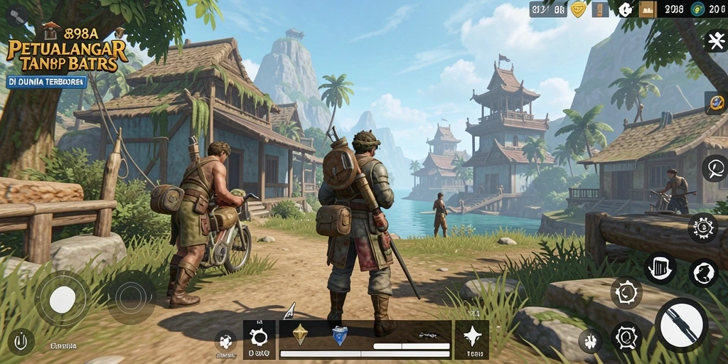 Screenshot gameplay yang menggambarkan dunia terbuka yang menakjubkan.