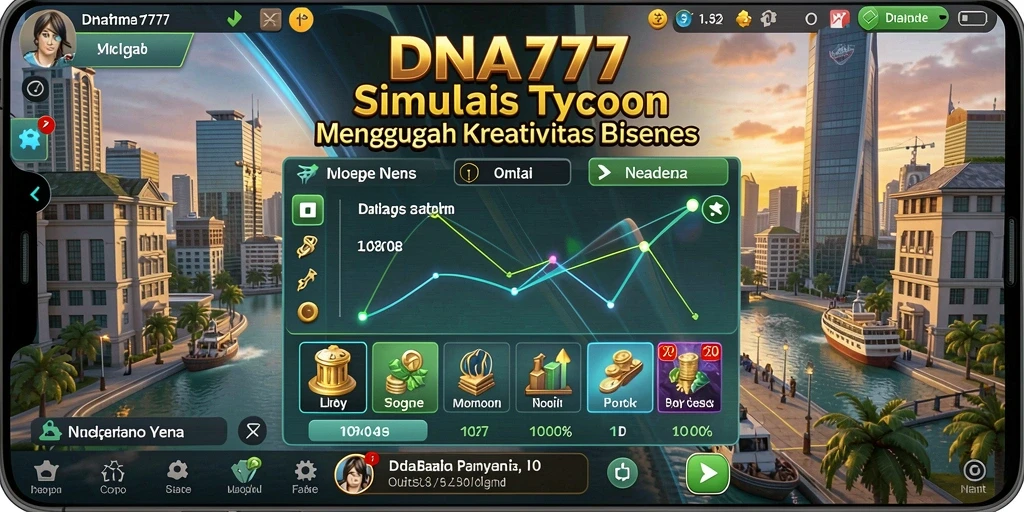 Screenshot utama DNA777 menunjukkan momen penting dalam gameplay Tycoon.