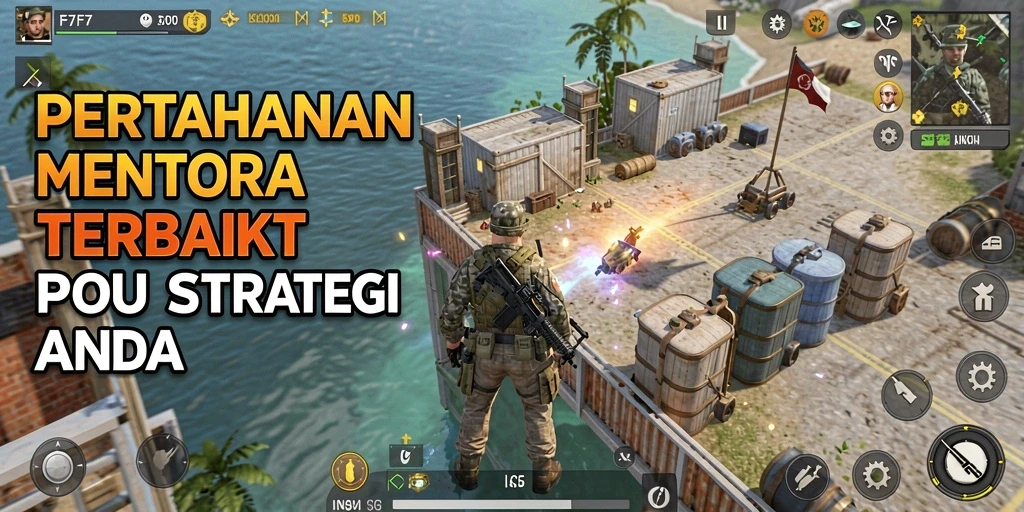 Tampilan gameplay F7F7 saat mengambil posisi menara strategis.