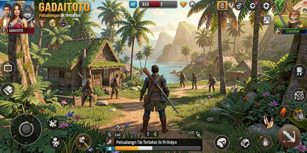 Screenshot GADAITOTO menampilkan aksi seru di dunia terbuka.