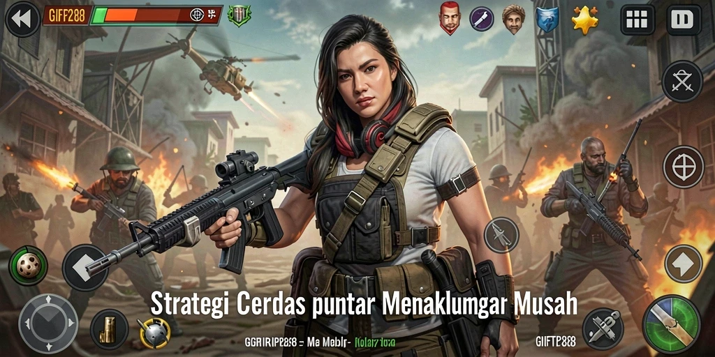 Tangkapan layar gameplay <strong>GIFTRP288</strong> menunjukkan pertempuran strategi yang intens.