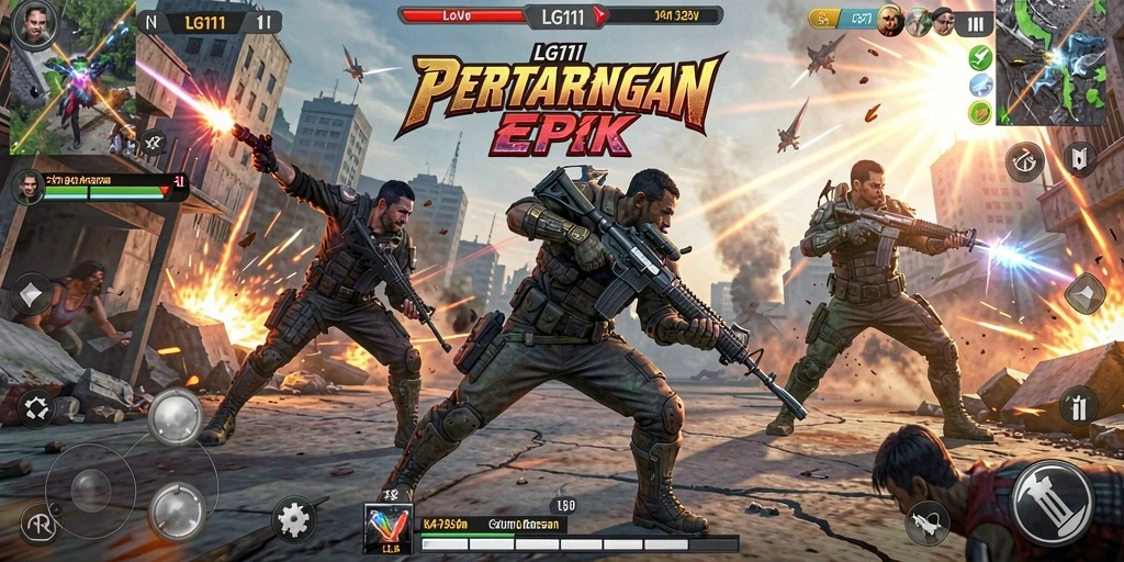 Tampilan gameplay seru dalam LG111, aksi tempur yang mendebarkan.