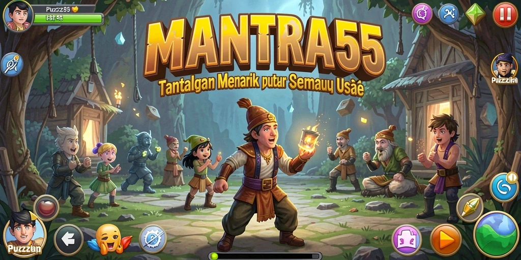 Tampilan gameplay Puzzle yang menantang dan menarik di MANTRA55.