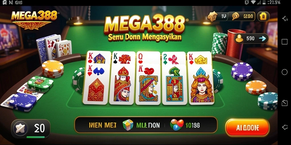 Tampilan gameplay MEGA388 yang seru dalam permainan Domino.