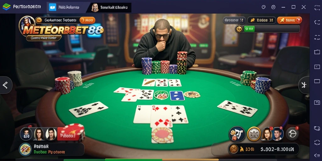 Tampilan gameplay Poker yang seru di METEORBET88.