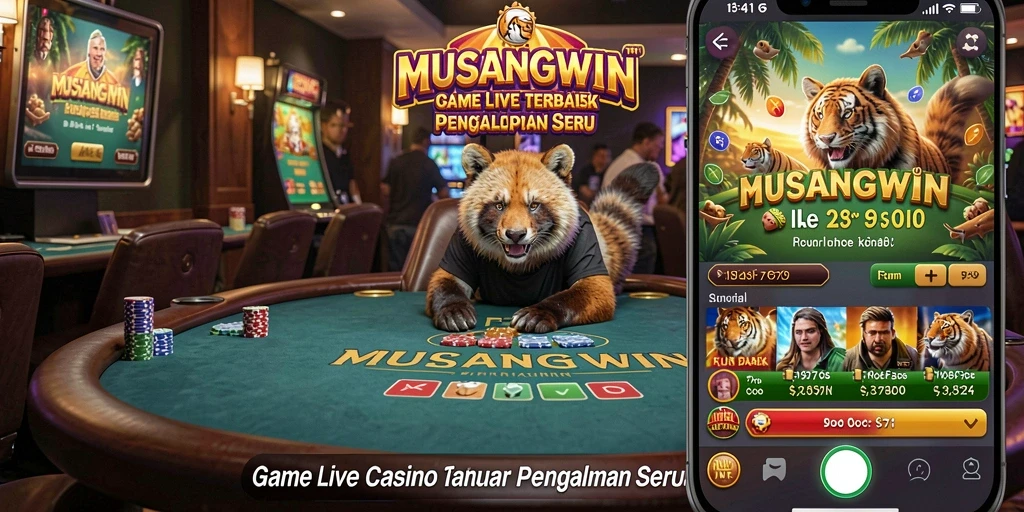 Tampilan gameplay menarik dalam aplikasi Live Casino MUSANGWIN.