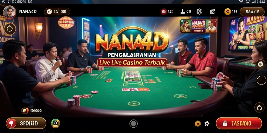 Screenshot NANA4D menampilkan dealer langsung dan gameplay menarik.