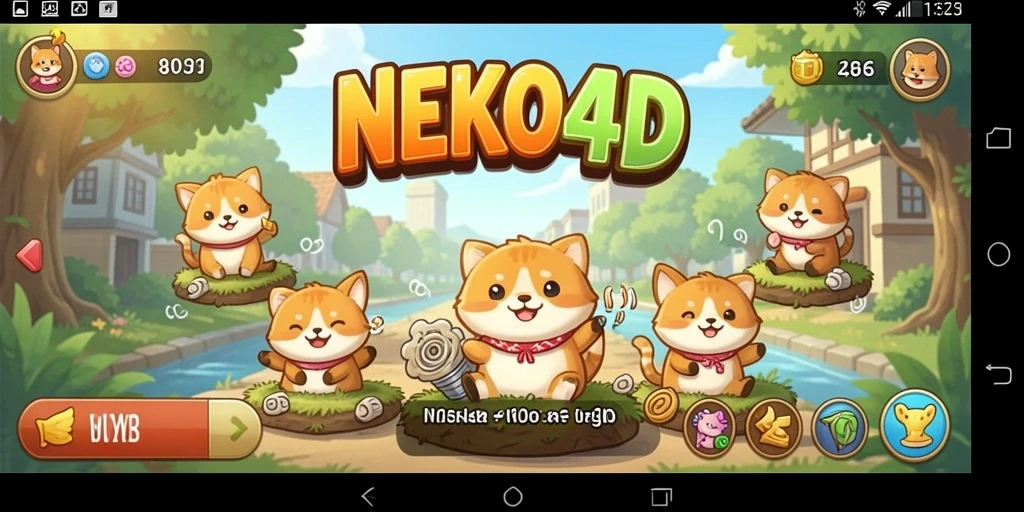 Tangkapan layar gameplay NEKO4D yang penuh warna dan menghibur.