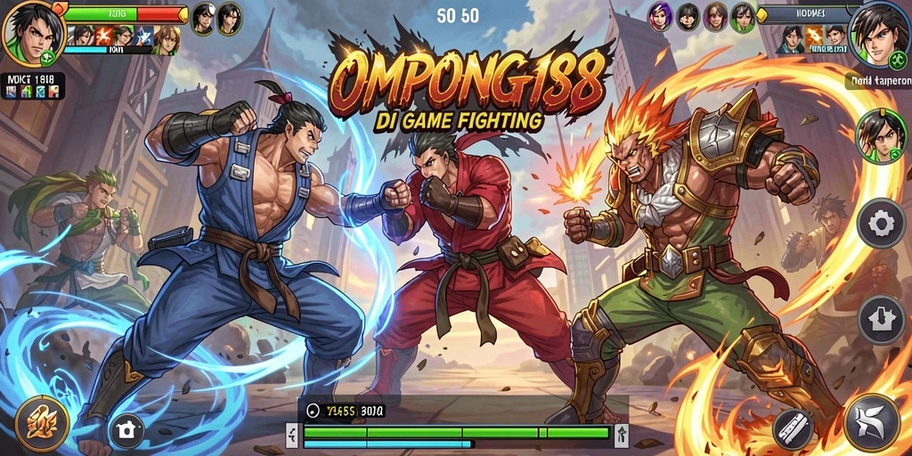 Tampilan screenshot gameplay OMPONG188 dengan pertarungan yang mendebarkan.