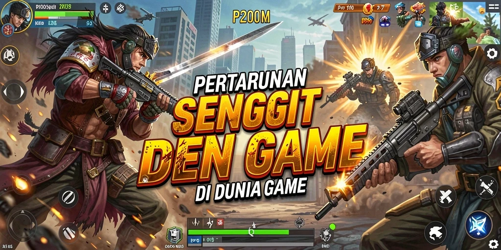 Screenshot gameplay P200M menampilkan aksi pertarungan yang mendebarkan.