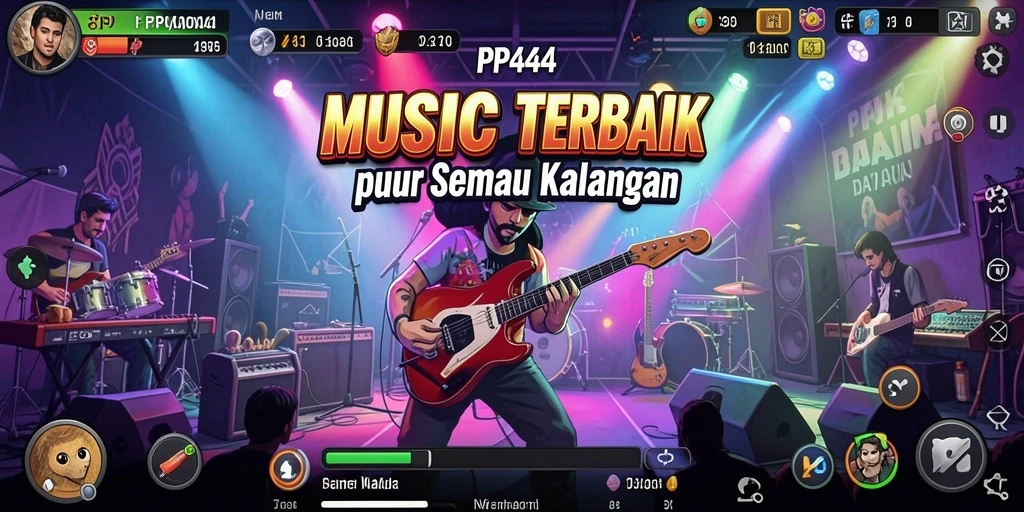 Tampilan gameplay menarik dari PP444 yang menghadirkan musik interaktif.