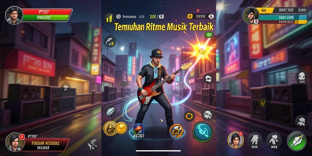 Tampilan screenshot gameplay PT707 yang menampilkan interaksi musik yang menyenangkan.