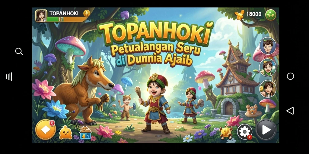 Tampilan gameplay TOPANHOKI yang menakjubkan dan penuh warna.