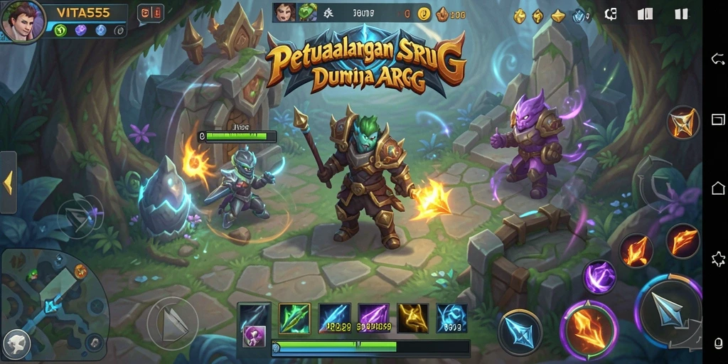 Tampilan gameplay mendebarkan dalam VITA555 ARPG.