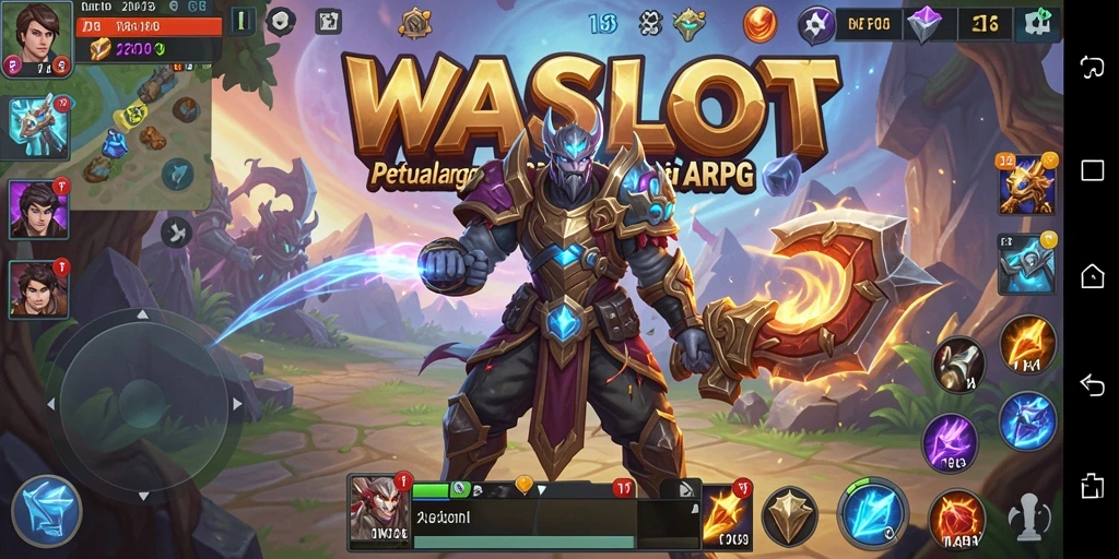 Tangkapan layar WASLOT menunjukkan aksi pertempuran epik di dunia fantasi.