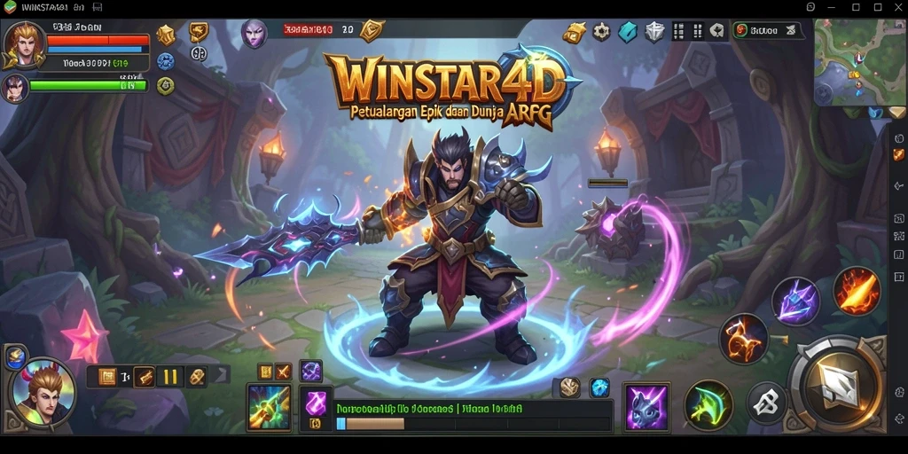 Tangkapan layar gameplay WINSTAR4D yang menampilkan aksi seru dan karakter unik.