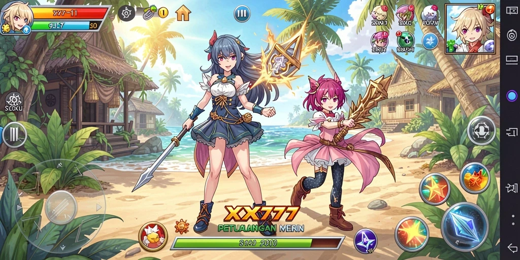 Tampilan gameplay XXX777 yang menakjubkan dan penuh warna.